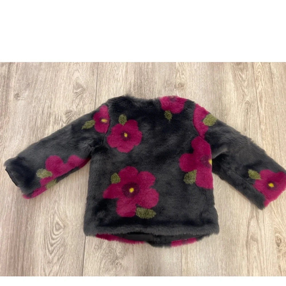 OshKosh 18 M faux Fur Floral Jacket